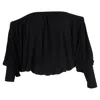 Michael Kors Off The Shoulder Blouse In Black Cotton In Black