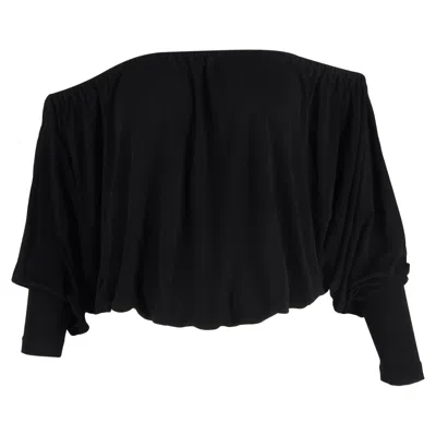 Michael Kors Off The Shoulder Blouse In Black Cotton