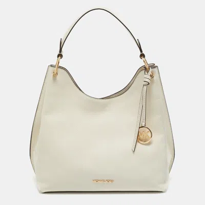 Pre-owned Michael Kors Off White Leather Large Joan Shoulder Bag