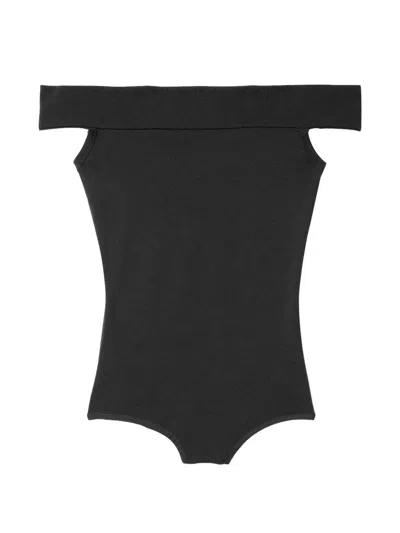 Michael Kors Off-shoulder Bodysuit In Black