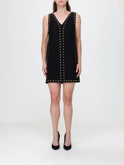 Michael Kors Off-the-shoulder Studded Crêpe Sheath Gown In Black