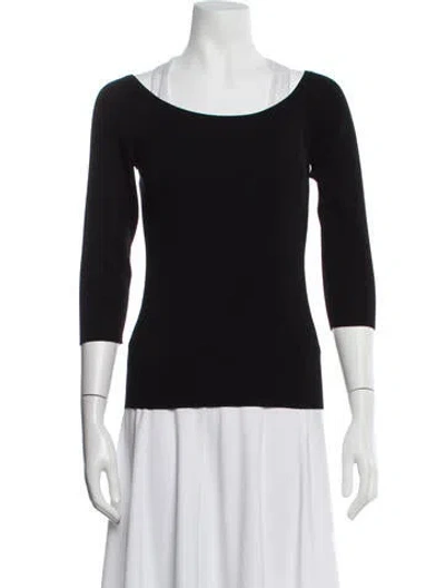 Pre-owned Michael Kors Off-the-shoulder Three-quarter Sleeve Top In Black