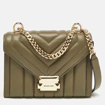 Pre-owned Michael Kors Olive Green Quilted Leather Small Whitney Shoulder Bag