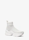 Michael Kors Olympia Metallic Stretch Knit Boot In Silver