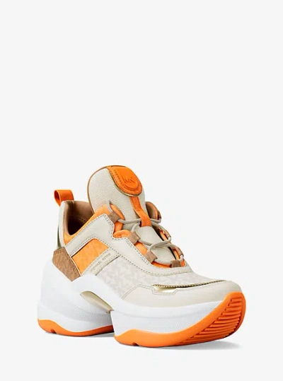 Michael Kors Olympia Mixed-media Trainer