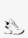 Michael Kors Olympia Mixed-media Trainer In Grey