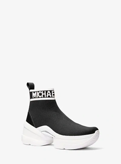 Michael Kors Olympia Stretch Knit Boot In Black