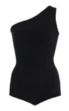 Michael Kors One-shoulder Cashmere-blend Bodysuit In Black