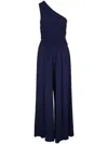 Michael Kors One-shoulder Jersey Jumpsuit In Blau