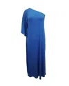 Michael Kors One-shoulder Maxi Dress In Blue Polyester In Blue