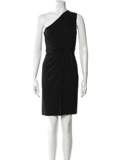 Pre-owned Michael Kors One-shoulder Mini Dress In Black