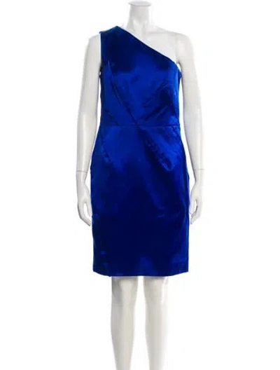 Pre-owned Michael Kors One-shoulder Mini Dress In Blue