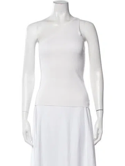 Pre-owned Michael Kors One-shoulder Sleeveless Top In White