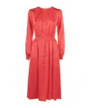 Michael Kors Open-back Satin Midi Dress In Red