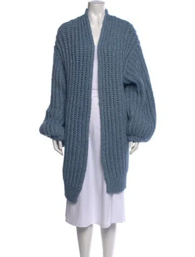 Pre-owned Michael Kors Open Front Sweater In Blue