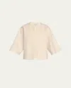 Michael Kors Open-front Wool Kimono Jacket In Ivory