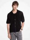 Michael Kors Open-knit Shirt In Black