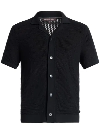 Michael Kors Open-knit Shirt In Black
