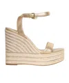 Michael Kors Leighton Wedge Sandals In Nude