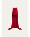 Michael Kors Opera Draped Wool Crepe Blouse In Ruby
