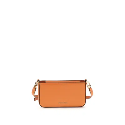 Michael Kors Orange Calf Leather Bos Taurus Wallet In Brown