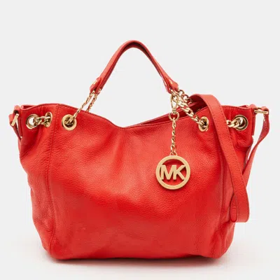 Pre-owned Michael Kors Orange Leather Chain Hobo