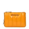 Michael Kors Orange Leather Wallets In Orange