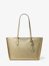 Michael Kors Outlet Arden Large Metallic Top-zip Tote Bag In Gold