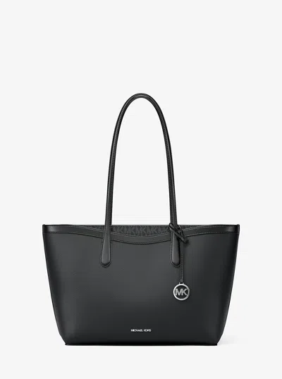Michael Kors Outlet Arden Large Pebbled Leather Tote Bag In Black