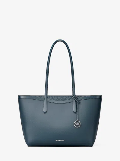 Michael Kors Outlet Arden Large Pebbled Leather Tote Bag In Blue