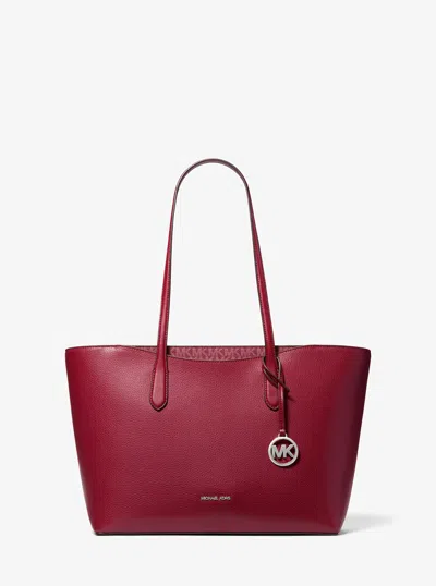 Michael Kors Outlet Arden Large Pebbled Leather Tote Bag In Red