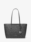Michael Kors Outlet Arden Large Printed Signature Logo Tote Bag In Black