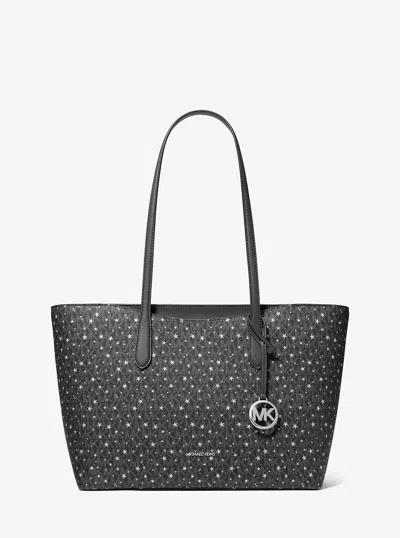 Michael Kors Outlet Arden Large Printed Signature Logo Tote Bag In Black