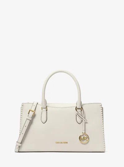 Michael Kors Outlet Arden Medium Satchel In Natural