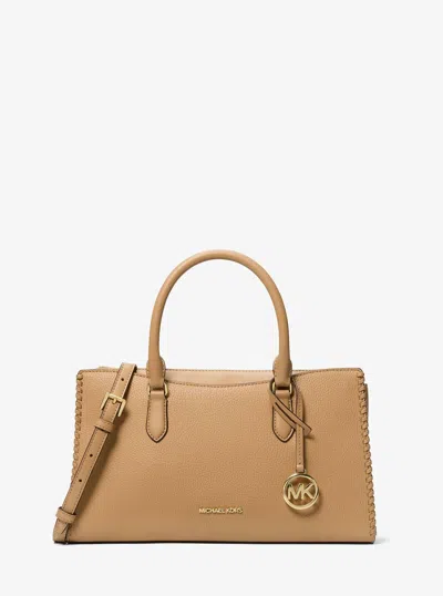 Michael Kors Outlet Arden Medium Satchel In Sand