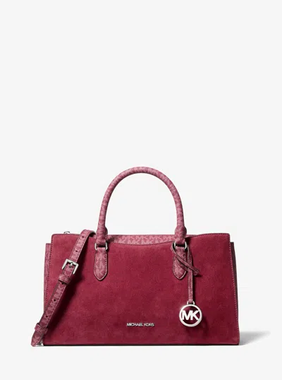 Michael Kors Outlet Arden Medium Signature Logo Top-zip Satchel In Multi