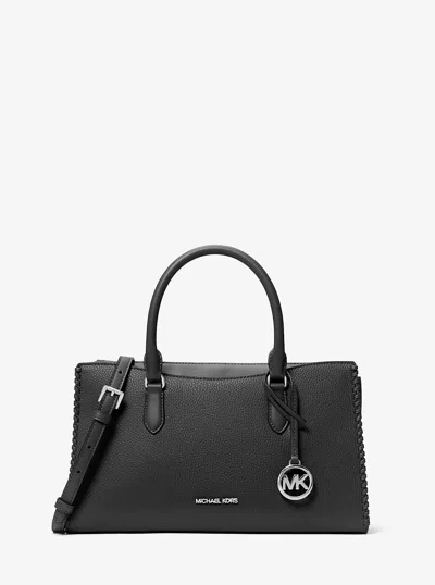 Michael Kors Outlet Arden Medium Top-zip Satchel In Black