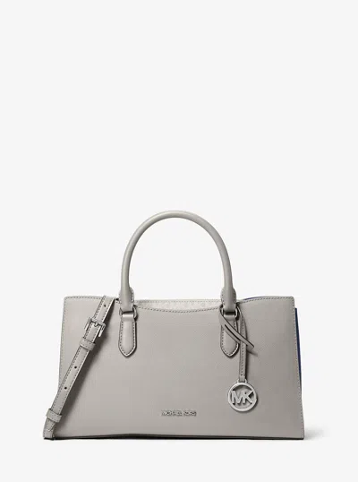 Michael Kors Outlet Arden Medium Top-zip Satchel In Gray