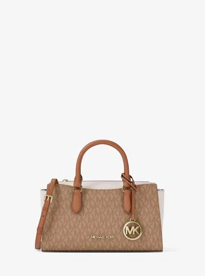 Michael Kors Outlet Arden Small Color-block Signature Logo Messenger Bag
