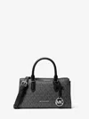 Michael Kors Outlet Arden Small Signature Logo Messenger Bag In Black