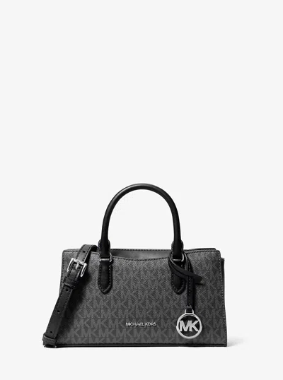 Michael Kors Outlet Arden Small Signature Logo Messenger Bag In Black