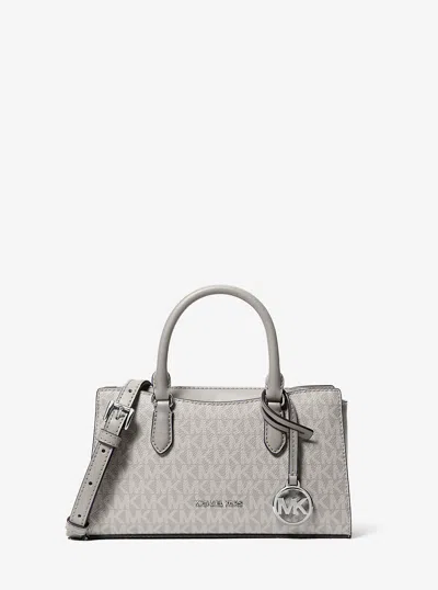 Michael Kors Outlet Arden Small Signature Logo Messenger Bag In Gray