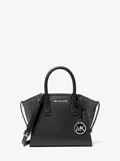 Michael Kors Outlet Avril Extra-small Leather Satchel In Black