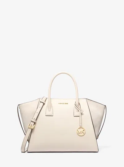 Michael Kors Outlet Avril Large Leather And Suede Satchel In Multi