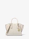 Michael Kors Outlet Avril Small Logo And Leather Satchel In Multi