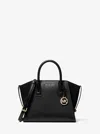 Michael Kors Outlet Avril Small Pebbled Leather Satchel In Black