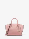 Michael Kors Outlet Avril Small Pebbled Leather Satchel In Pink