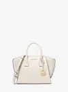 Michael Kors Outlet Avril Small Pebbled Leather Satchel In White