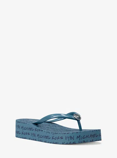 Michael Kors Outlet Bedford Logo Flip Flop In Multi