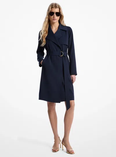 Michael Kors Outlet Belted Trench Coat In Blue
